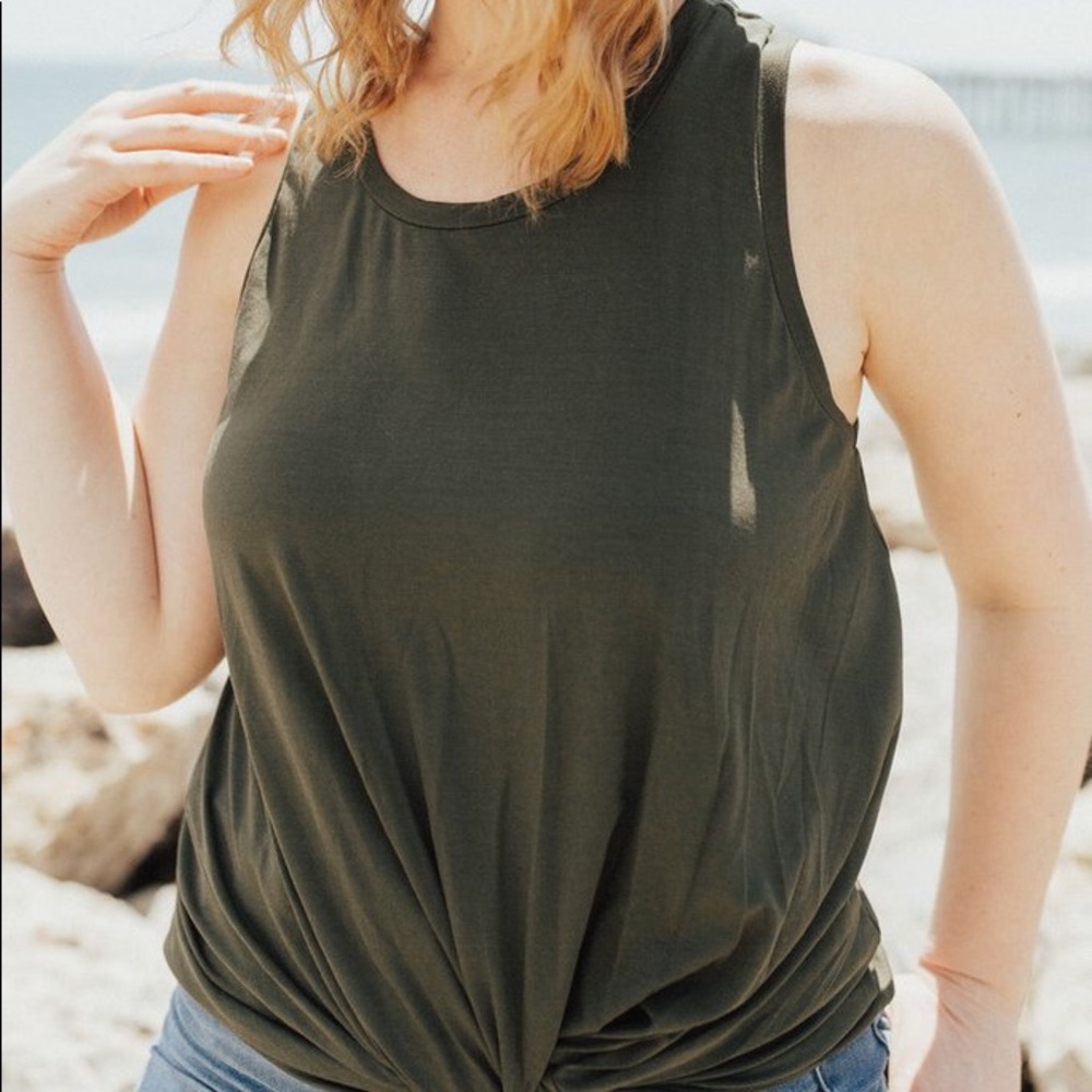 Olive Tie Tank